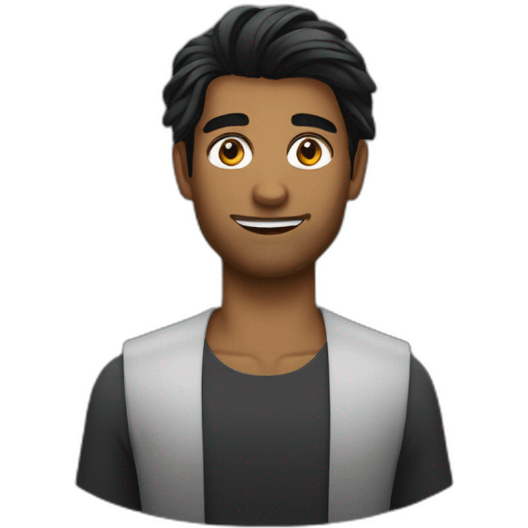 hot sri lankan guy with black curtain hair emoji