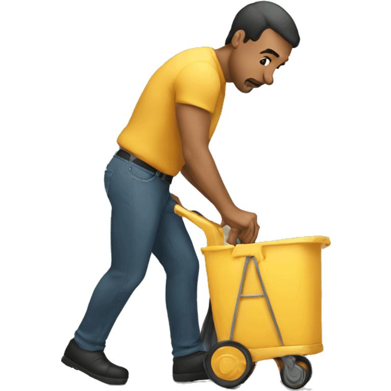 a man pushing emoji