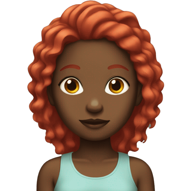 Black girl with red hair emoji