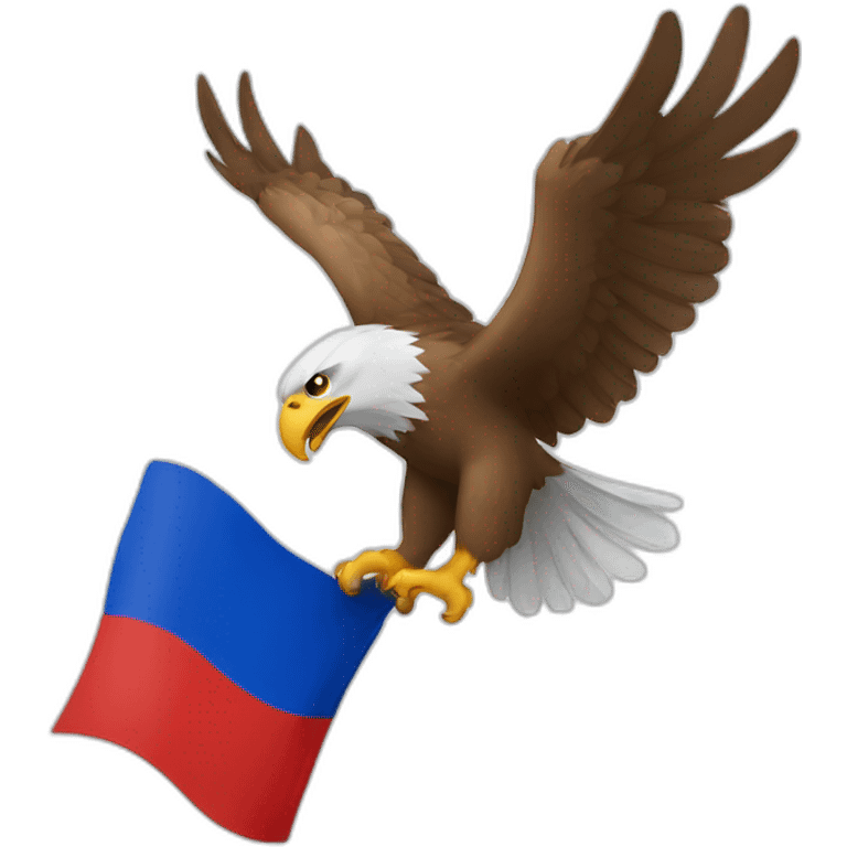 An eagle holding the Russian flag emoji