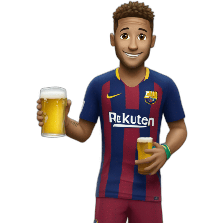 Neymar avec une bierre emoji