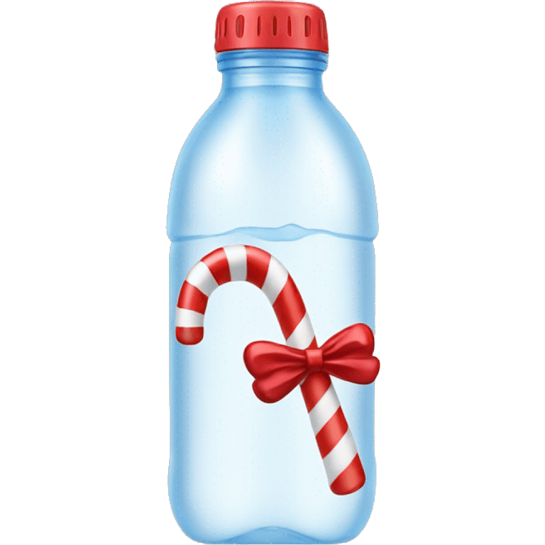 water bottle with candy cane emoji