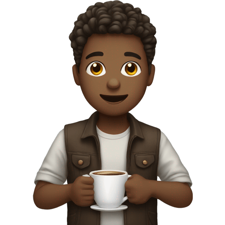 Boy with coffee  emoji