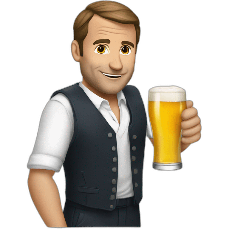 Macron drink a beer emoji