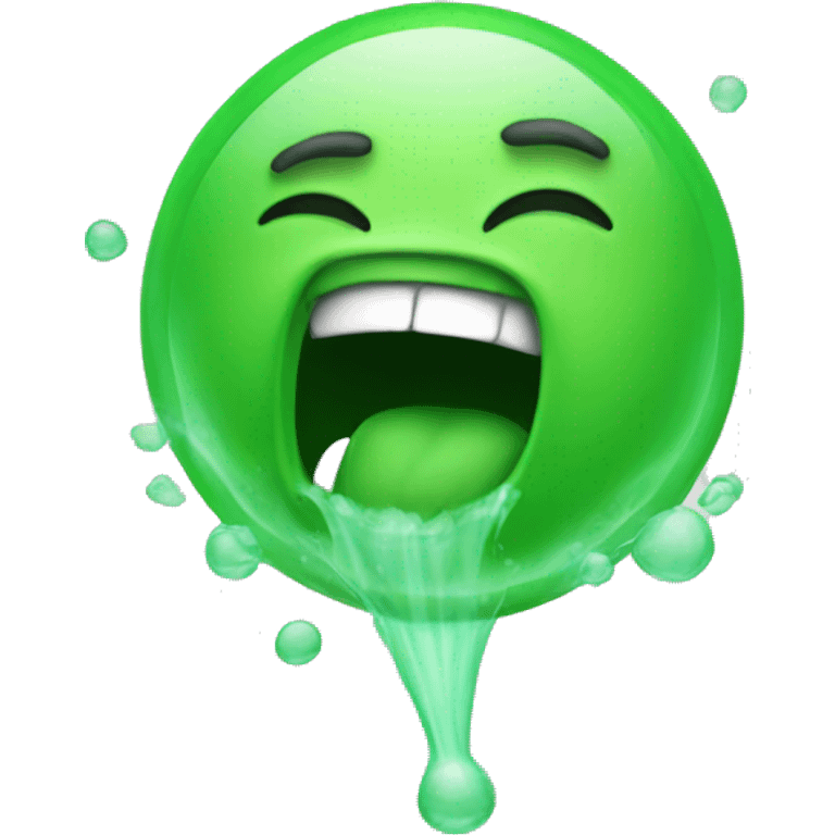 Person sneezing and green booger bubble emoji