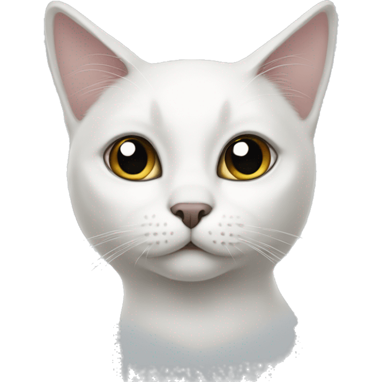 White cat with black ears emoji