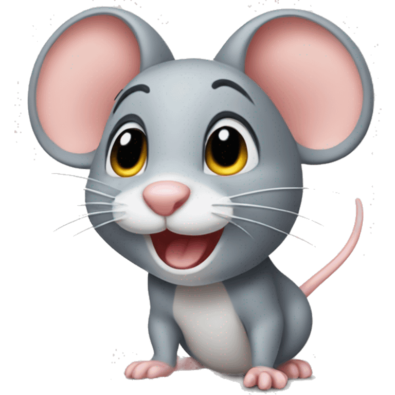 little mouse is happy emoji