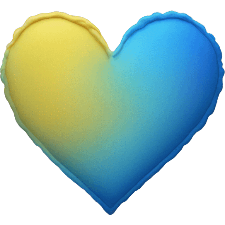 Yellow and blue ombré heart emoji