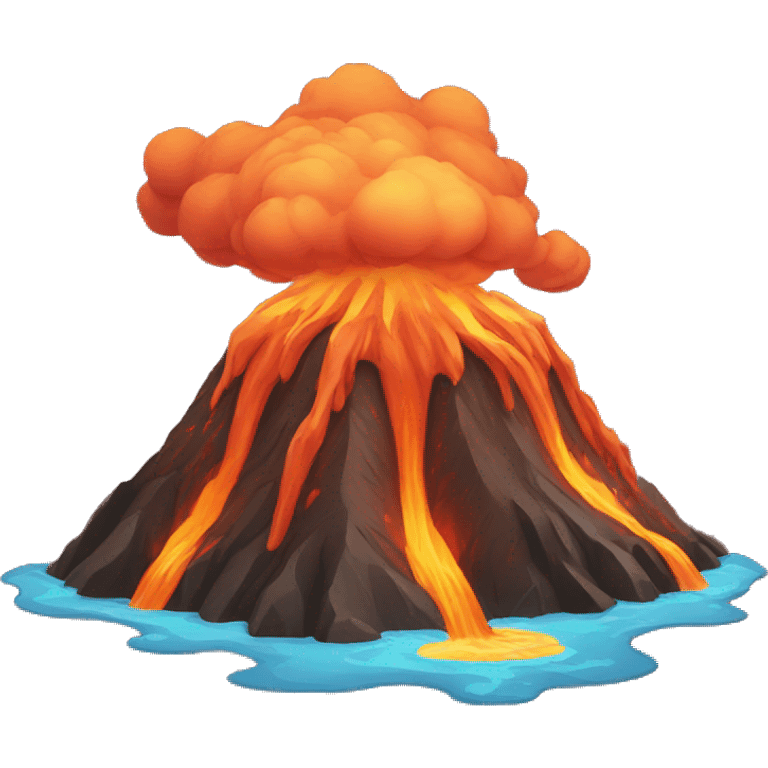 A volcano that spits water emoji