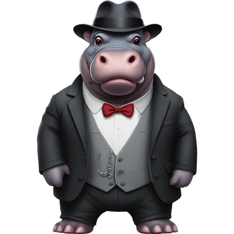 Gangster hippo emoji