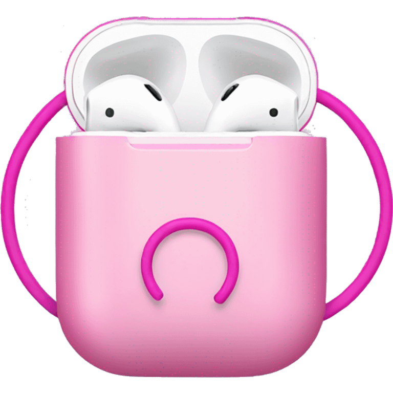 airpods with a pink loop emoji