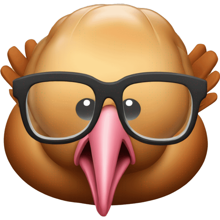 Cooked turkey with glasses  emoji