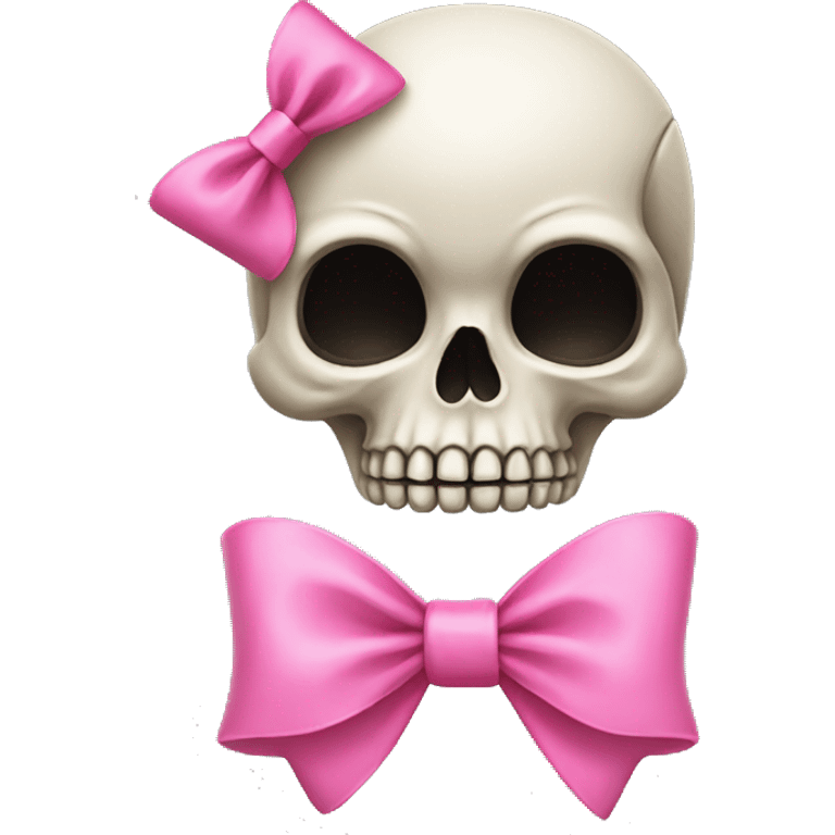 Skull with a pink bow emoji