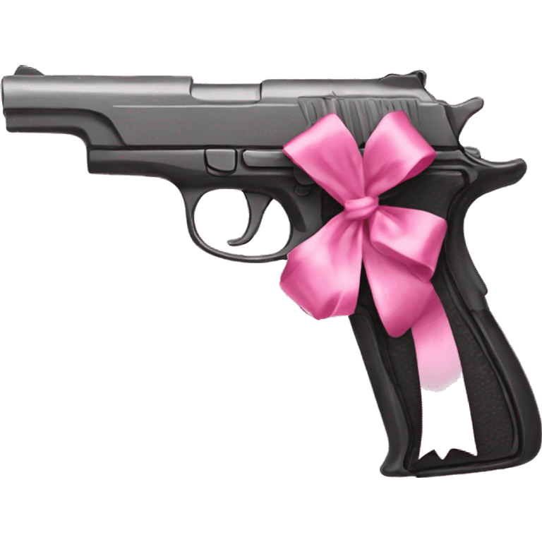 Gun made out of pink bows  emoji