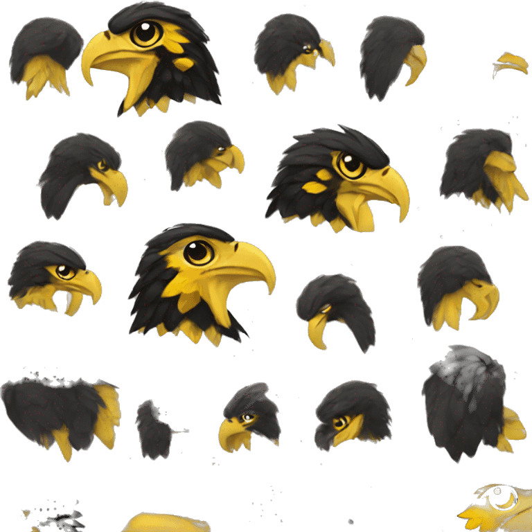 black and yellow hawk emoji