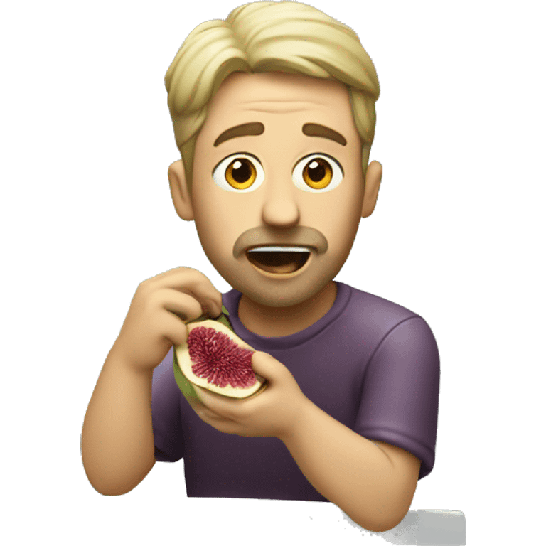 Man eating figs sat on toilet emoji