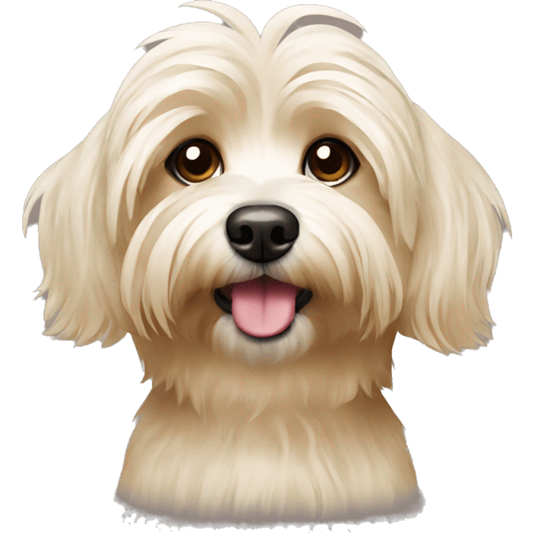 Dirty blonde Havanese dog  emoji