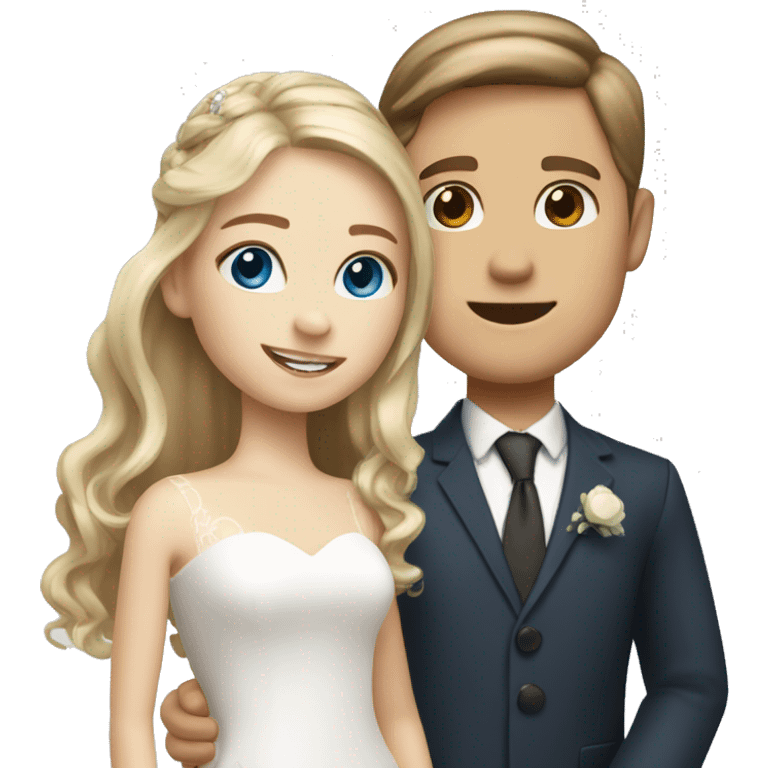 Blonde hair blue eyes girl with brown hair hazel eyes boy getting married  emoji