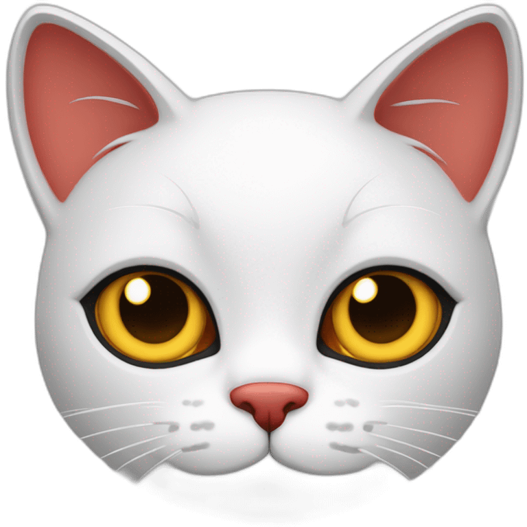 gato blanco y rojo emoji