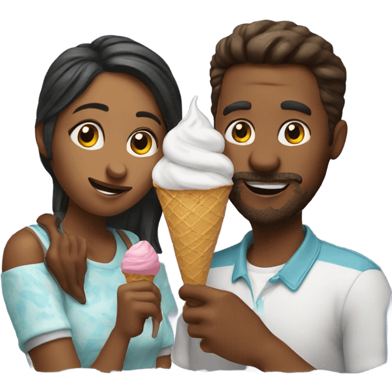 Couple eating ice cream  emoji