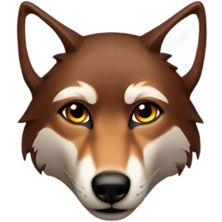 Brown and red wolf emoji