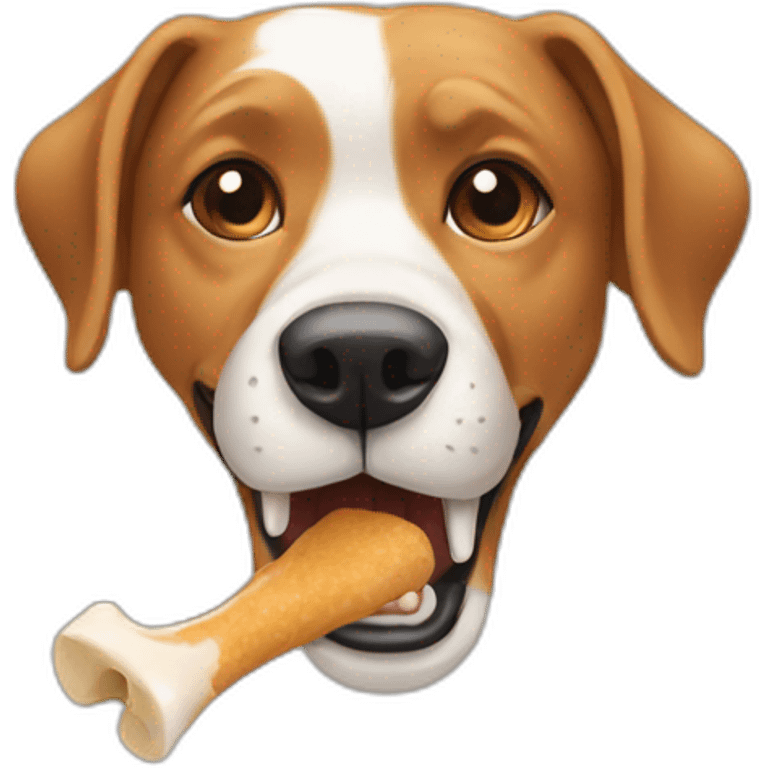 Dog eating bone emoji