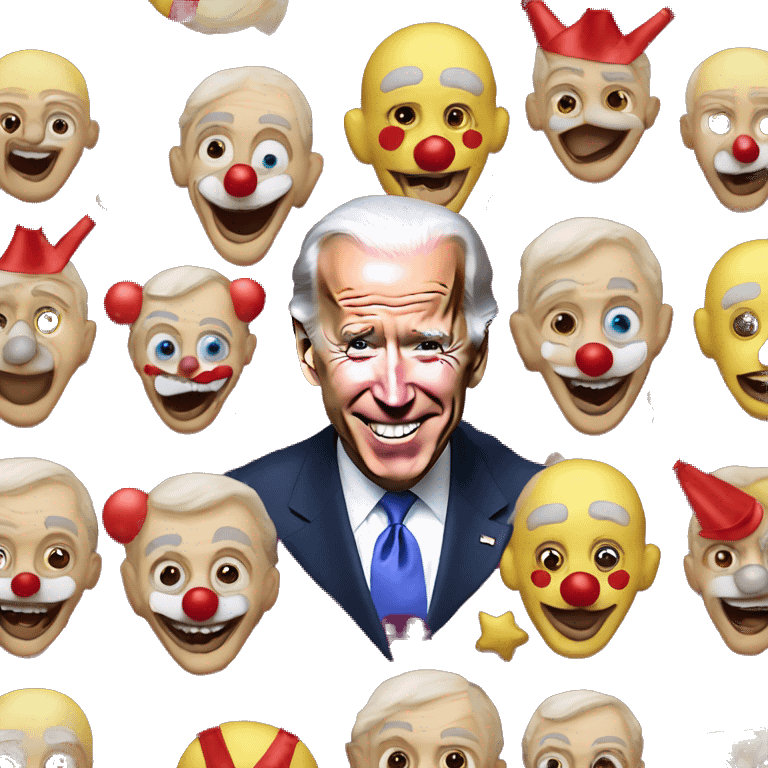 Joe Biden as a clown emoji