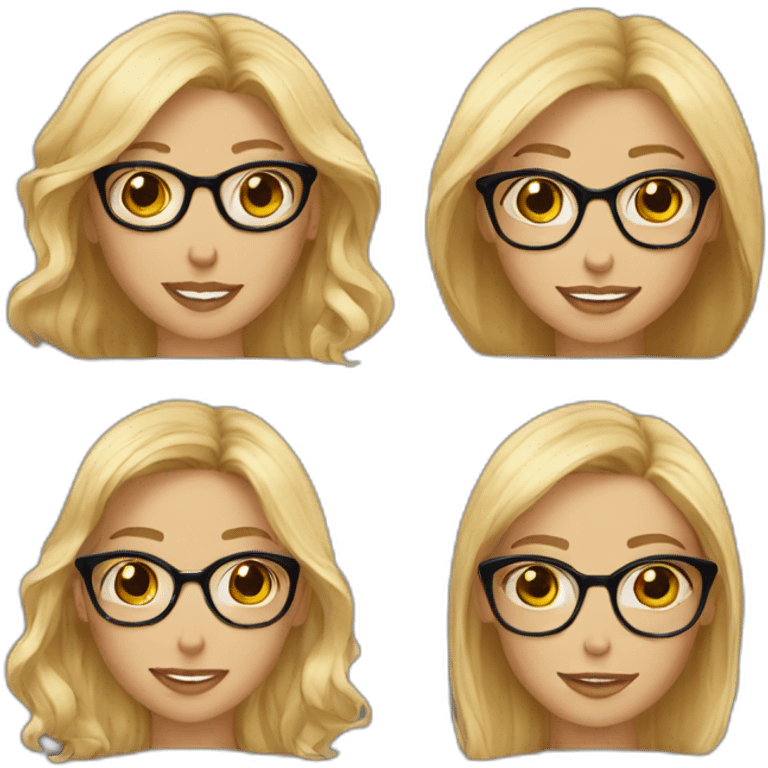 two blonds and a brown with glasses girls emoji