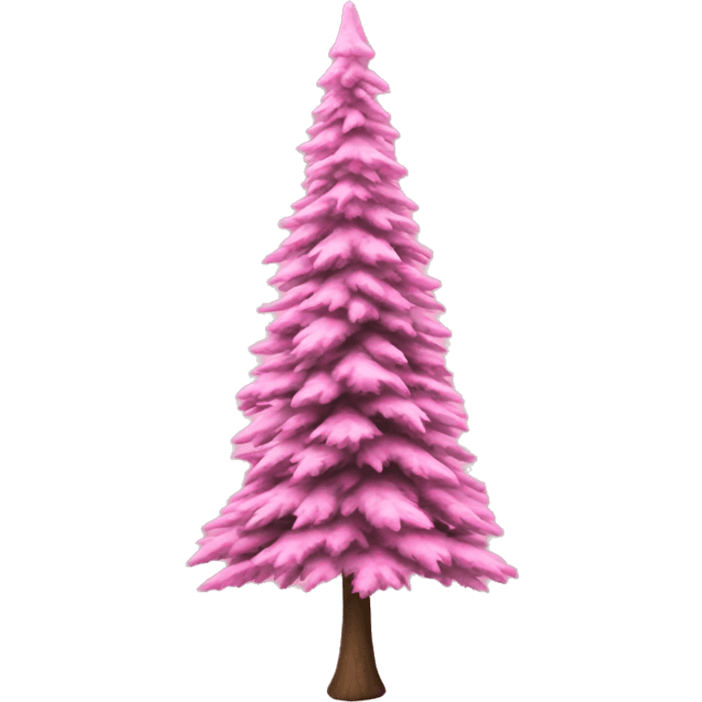 Realistic isolated bare spruce  pink christmas tree. emoji