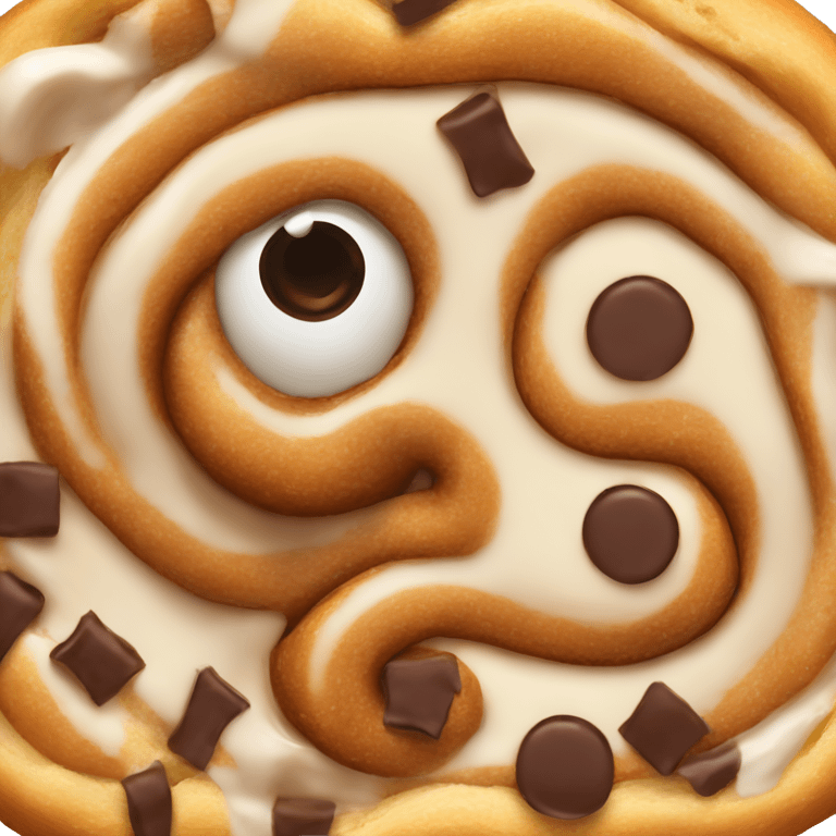 Cinnamon roll with chocolate chips emoji