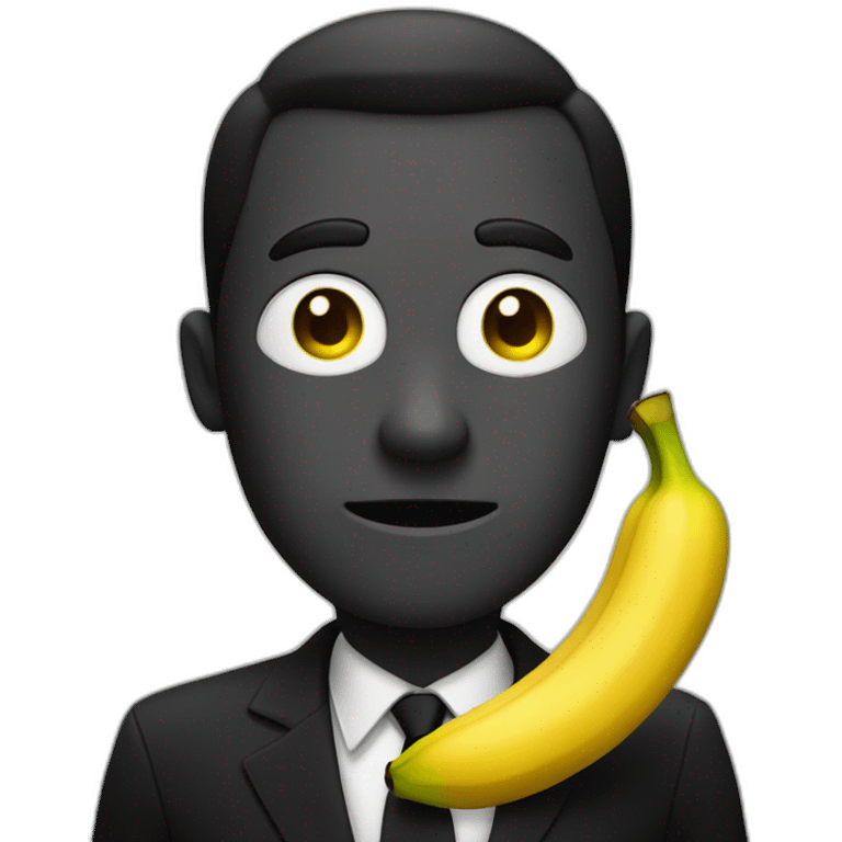 Noir avec une banane emoji