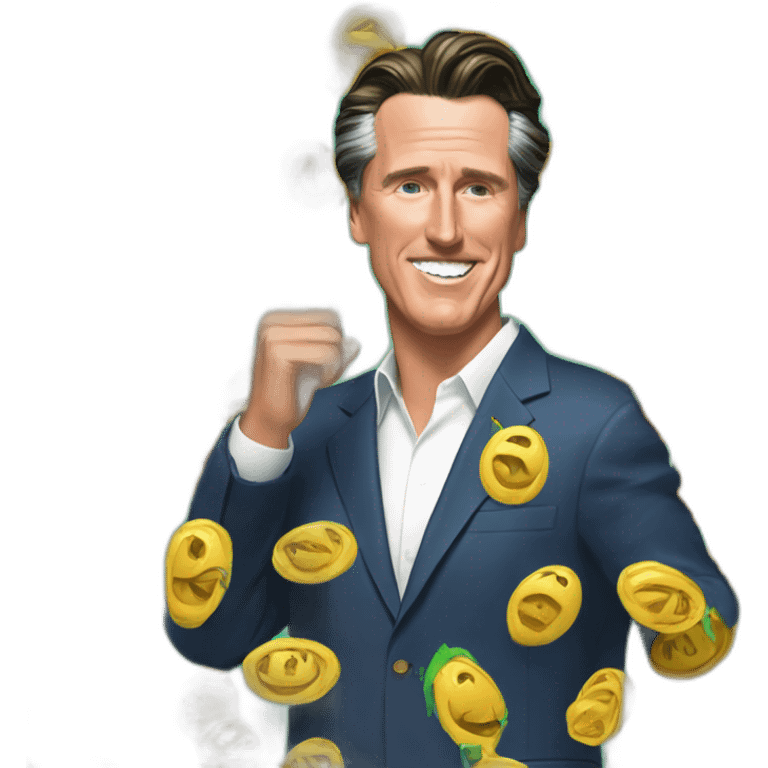 Gavin Newsom partying on 420 emoji