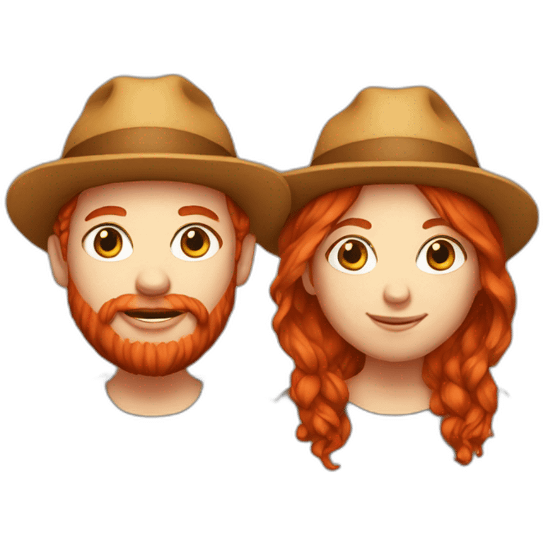 red head twins one with beard and bicket hat emoji