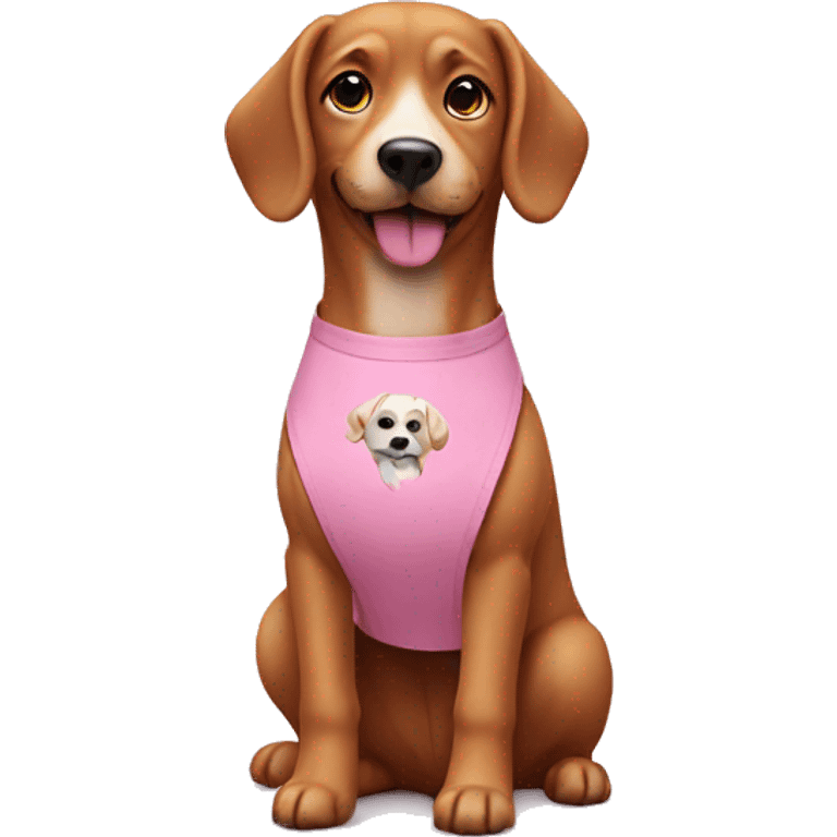 Dog wearing a pink apron  emoji