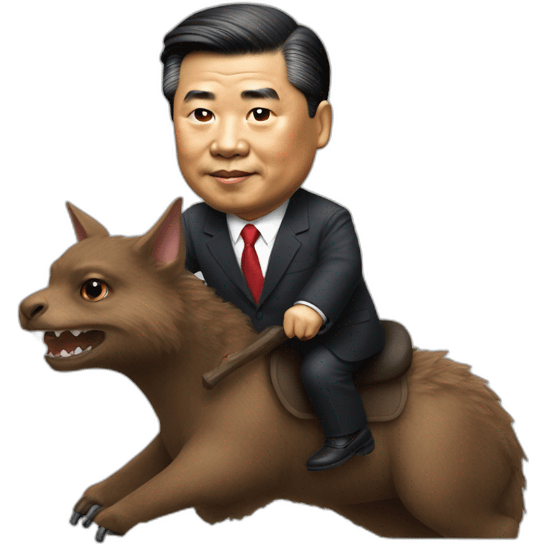 President Xi riding a animal bat emoji