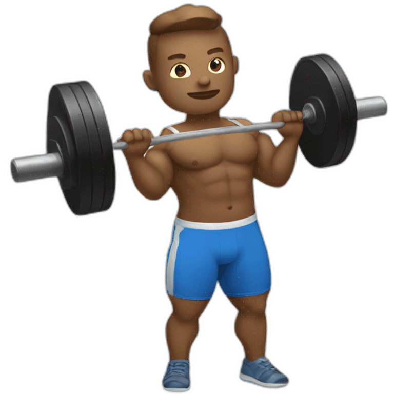 White Weightlifter with a barebell emoji