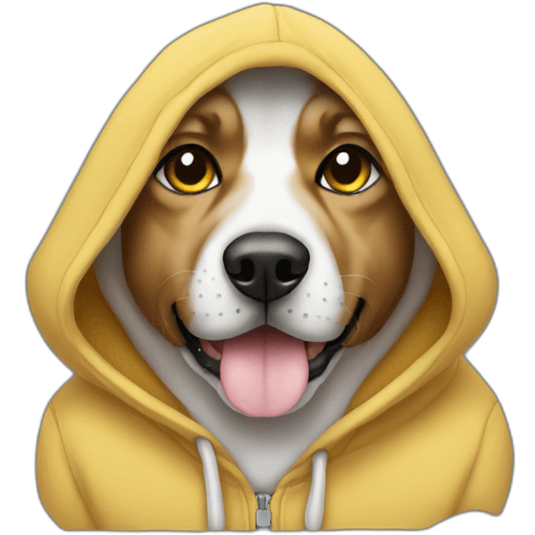 Dog wearing in hoodie emoji