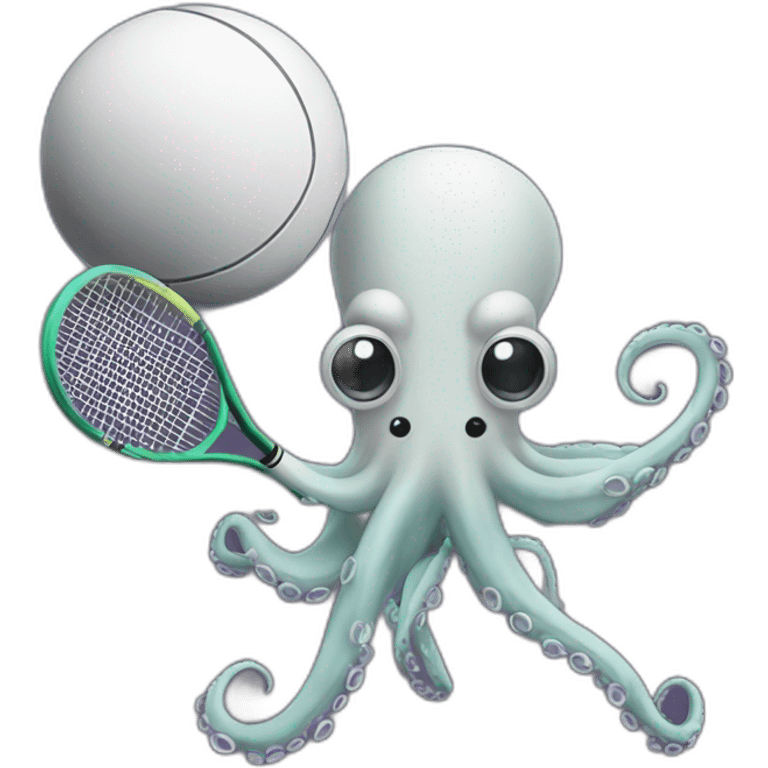 an octopus playing tennis emoji