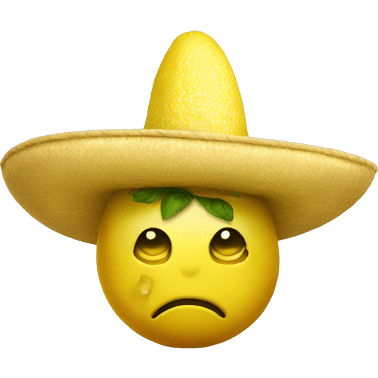 Sad lemon with sombrero  emoji