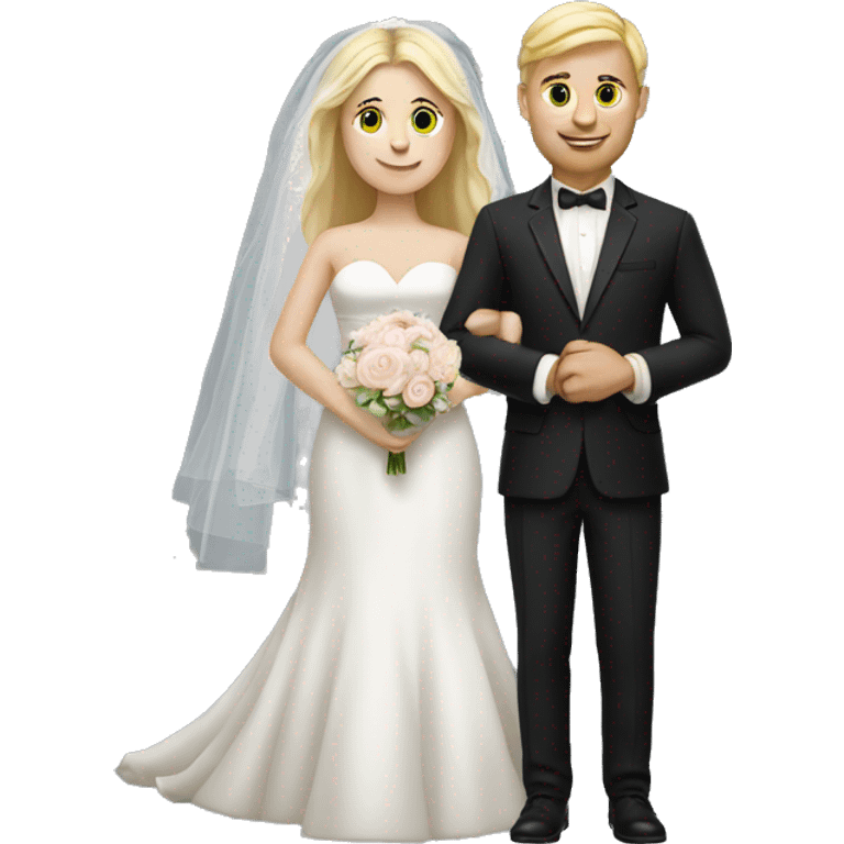 Realistic Wedding couple both with blond hair and both with fair Skin  emoji