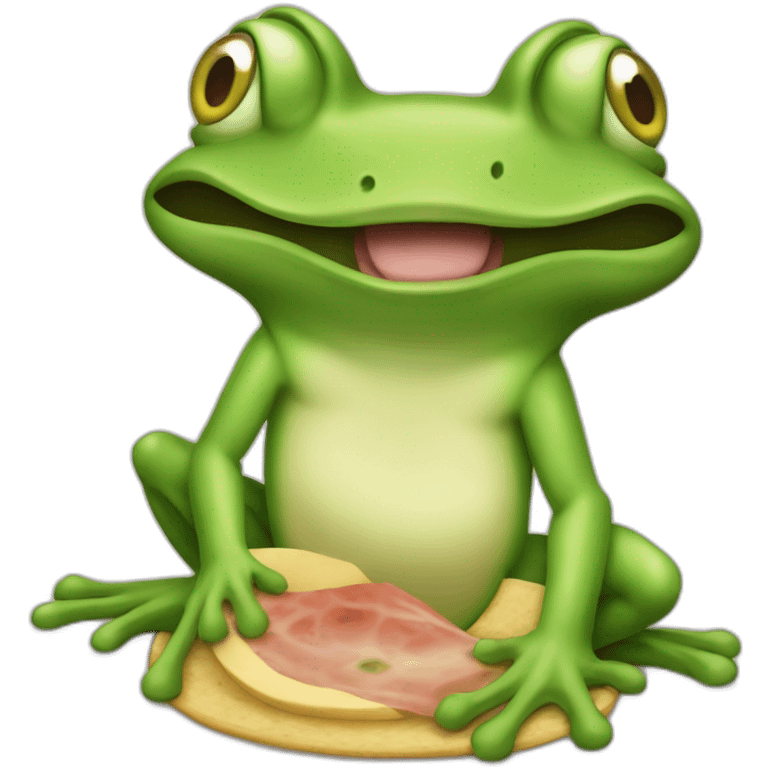 Grenouille qui mange un ver emoji