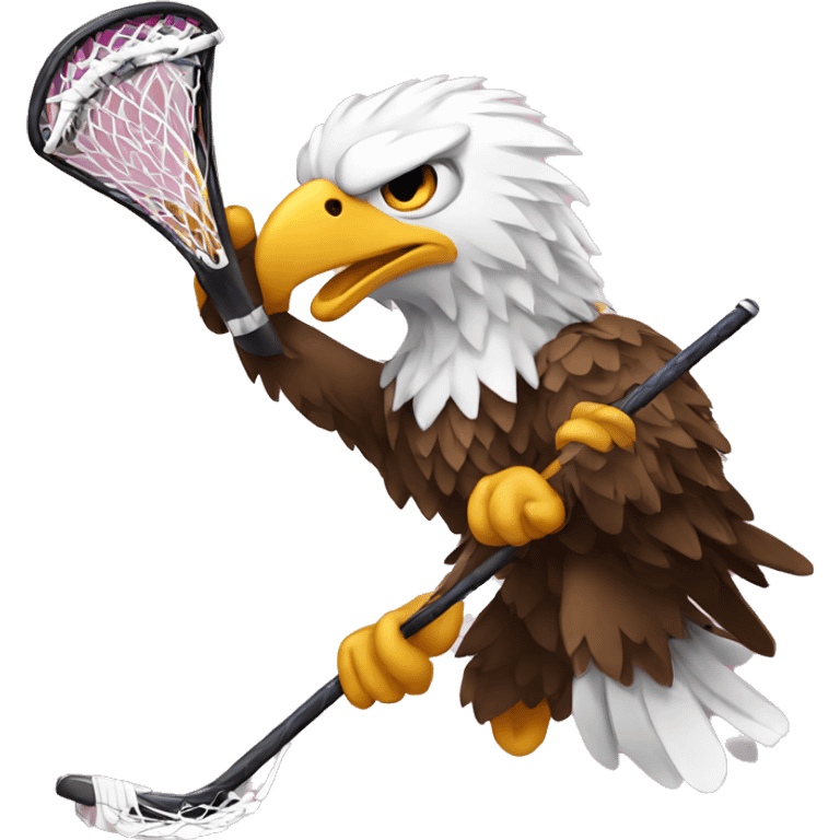 Eagle playing lacrosse emoji