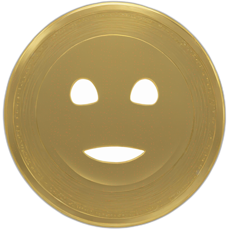 gold coin 3d blank no face emoji