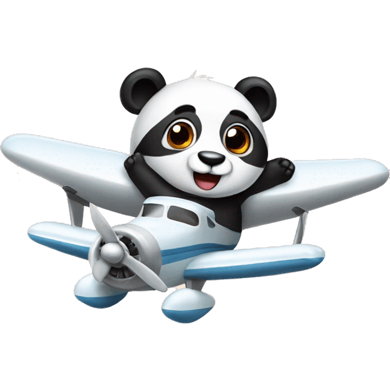 Panda flying a plane  emoji