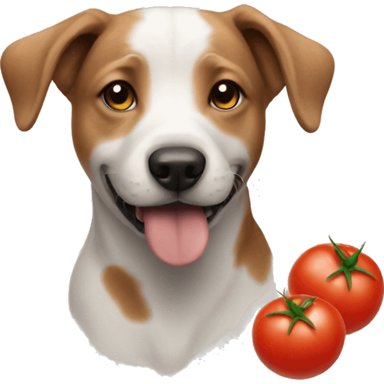 Dog with tomato emoji