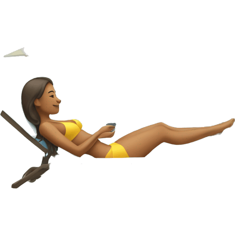 woman sunbathing chair emoji