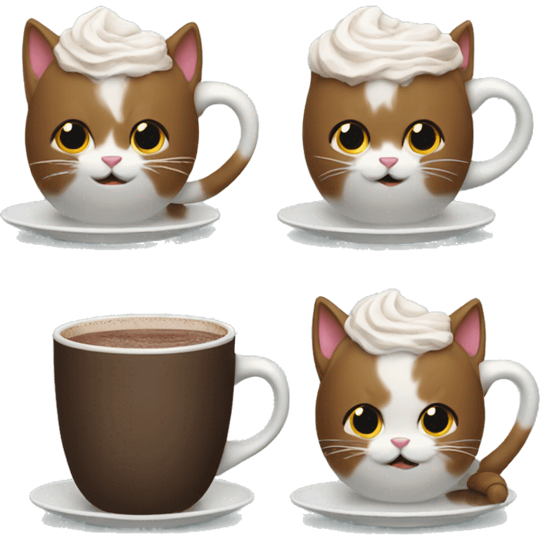 cat drinking hot chocolate  emoji