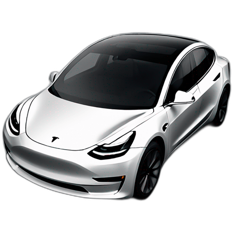 Tesla model 3 noire emoji