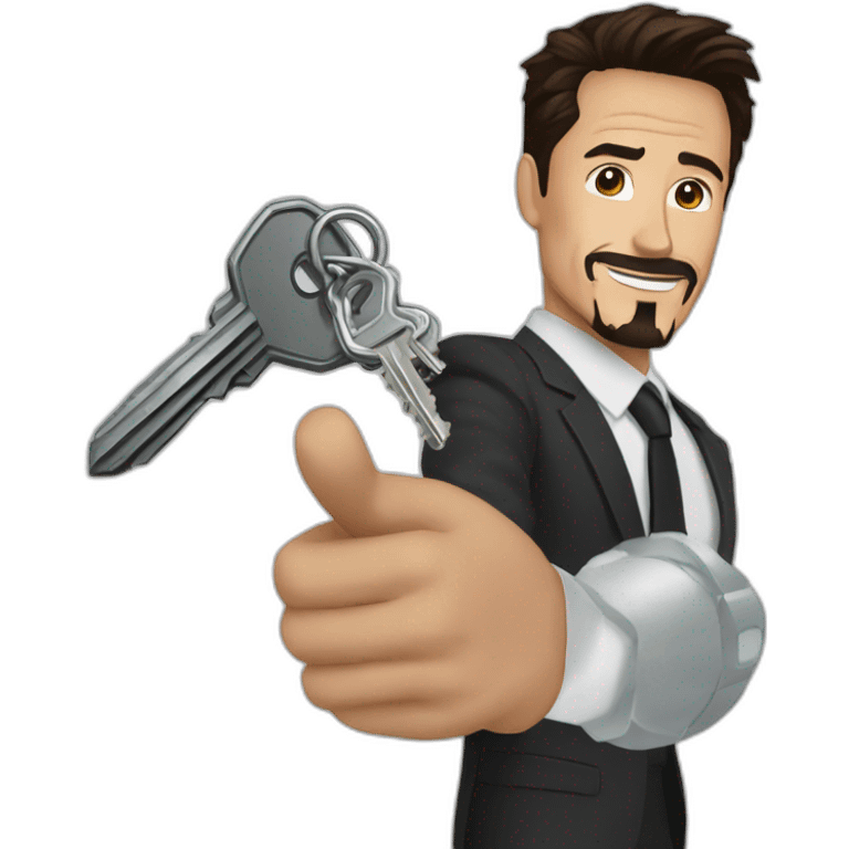 Tony stark holding the key emoji