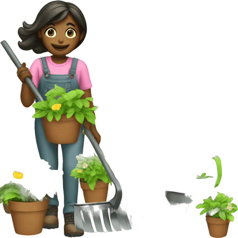 A girl gardening  emoji